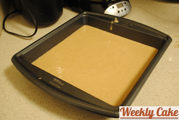 gingerbread batter in pan